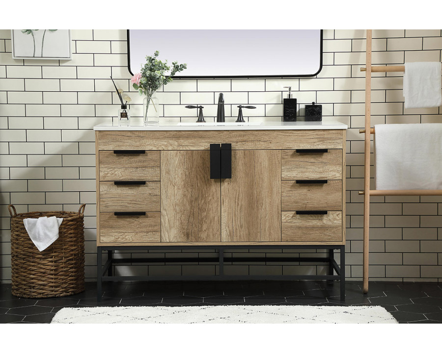 Elegant Bathroom Vanity - Natural Oak (VF488W48NT)