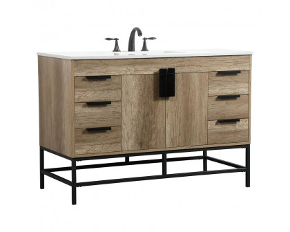 Elegant Bathroom Vanity - Natural Oak (VF488W48NT)