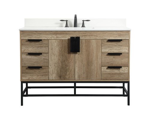 Elegant Bathroom Vanity - Natural Oak (VF488W48NT-BS)