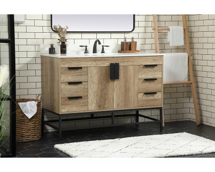 Elegant Bathroom Vanity - Natural Oak (VF488W48NT-BS)