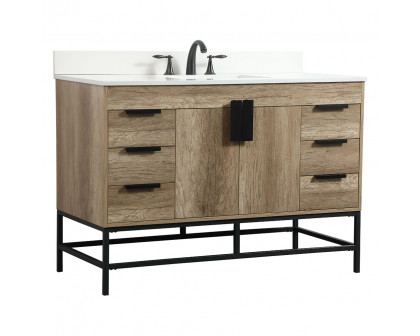 Elegant Bathroom Vanity - Natural Oak (VF488W48NT-BS)