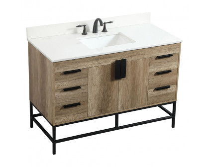 Elegant Bathroom Vanity - Natural Oak (VF488W48NT-BS)