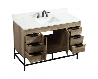 Elegant Bathroom Vanity - Natural Oak (VF488W48NT-BS)