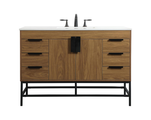 Elegant Bathroom Vanity - Walnut Brown (VF488W48WB)