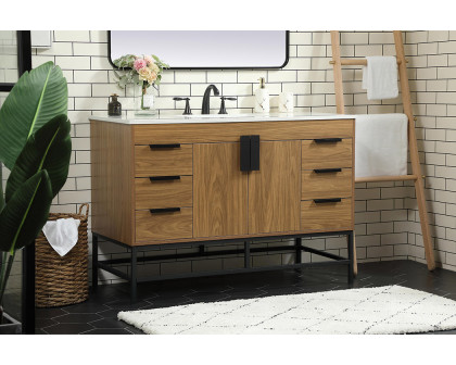 Elegant Bathroom Vanity - Walnut Brown (VF488W48WB)