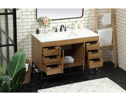 Elegant Bathroom Vanity - Walnut Brown (VF488W48WB)