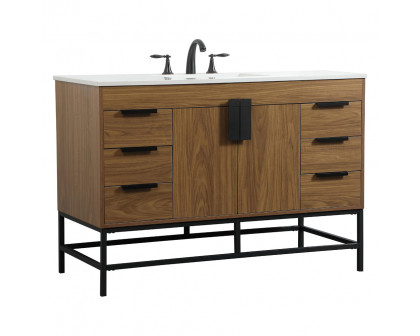 Elegant Bathroom Vanity - Walnut Brown (VF488W48WB)