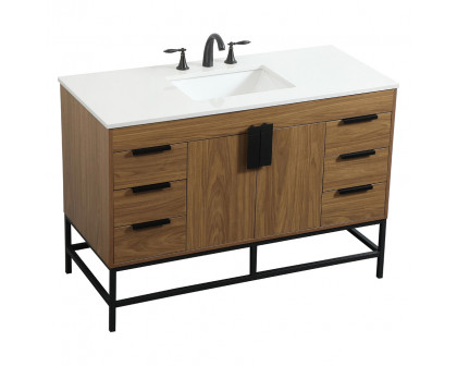 Elegant Bathroom Vanity - Walnut Brown (VF488W48WB)