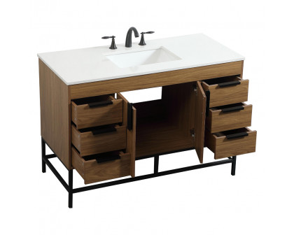 Elegant Bathroom Vanity - Walnut Brown (VF488W48WB)