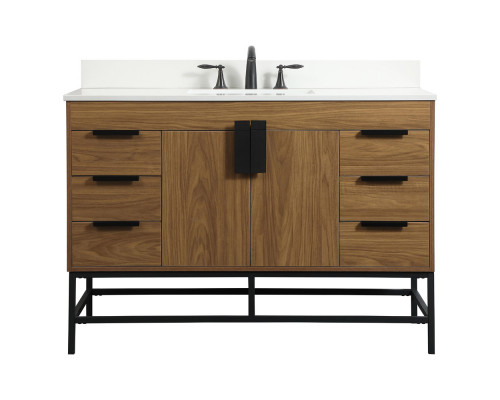 Elegant Bathroom Vanity - Walnut Brown (VF488W48WB-BS)