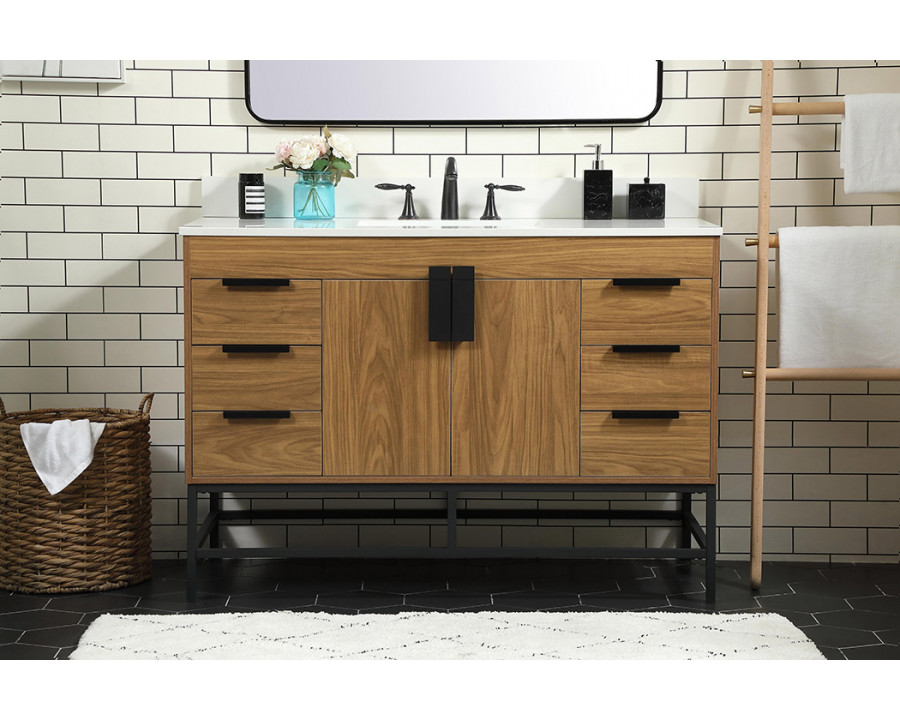 Elegant Bathroom Vanity - Walnut Brown (VF488W48WB-BS)