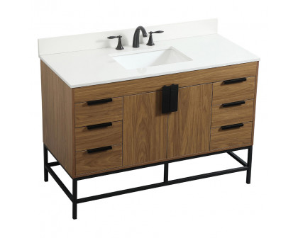 Elegant Bathroom Vanity - Walnut Brown (VF488W48WB-BS)