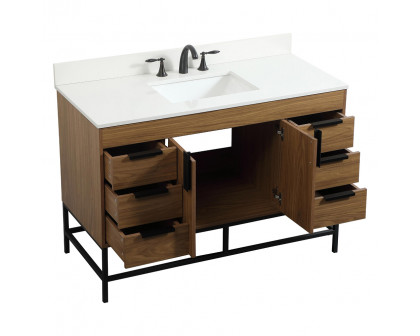 Elegant Bathroom Vanity - Walnut Brown (VF488W48WB-BS)