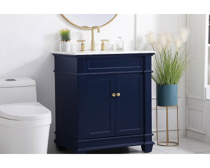 Elegant Bathroom Vanity - Blue, L 30" (VF50030BL)