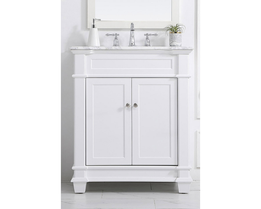 Elegant Bathroom Vanity - White, L 30" (VF50030WH)