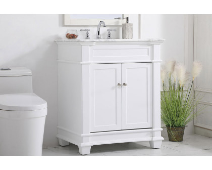 Elegant Bathroom Vanity - White, L 30" (VF50030WH)