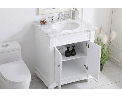 Elegant Bathroom Vanity - White, L 30" (VF50030WH)