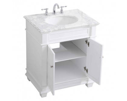 Elegant Bathroom Vanity - White, L 30" (VF50030WH)