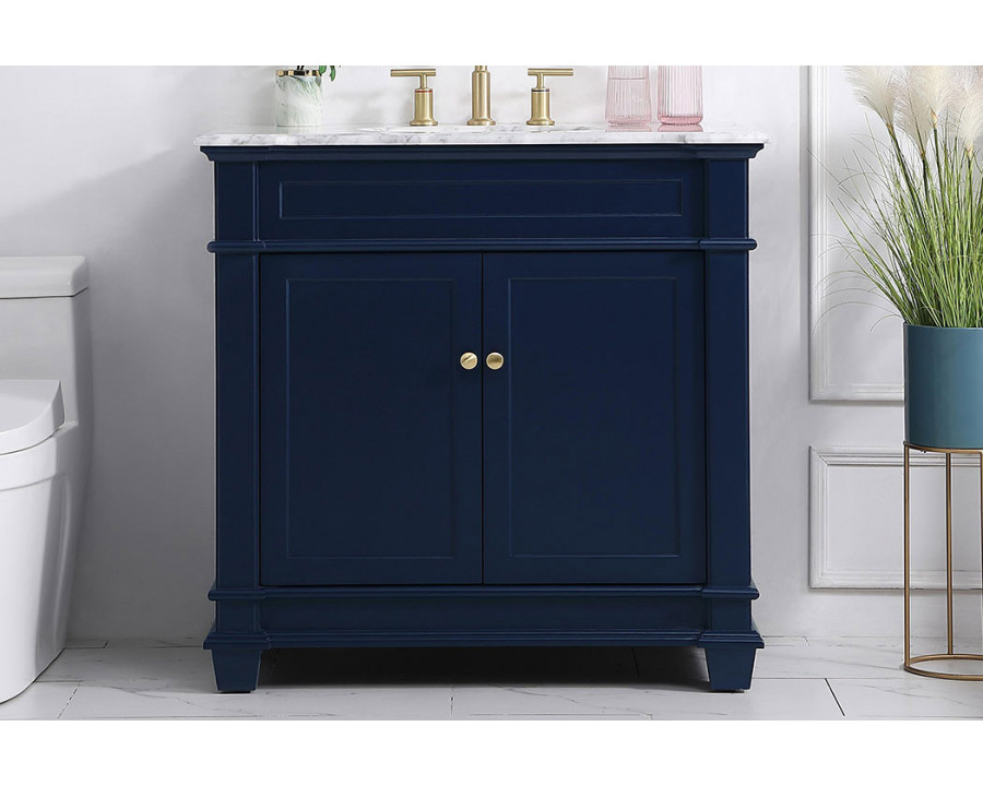 Elegant Bathroom Vanity - Blue, L 36" (VF50036BL)