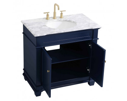 Elegant Bathroom Vanity - Blue, L 36" (VF50036BL)