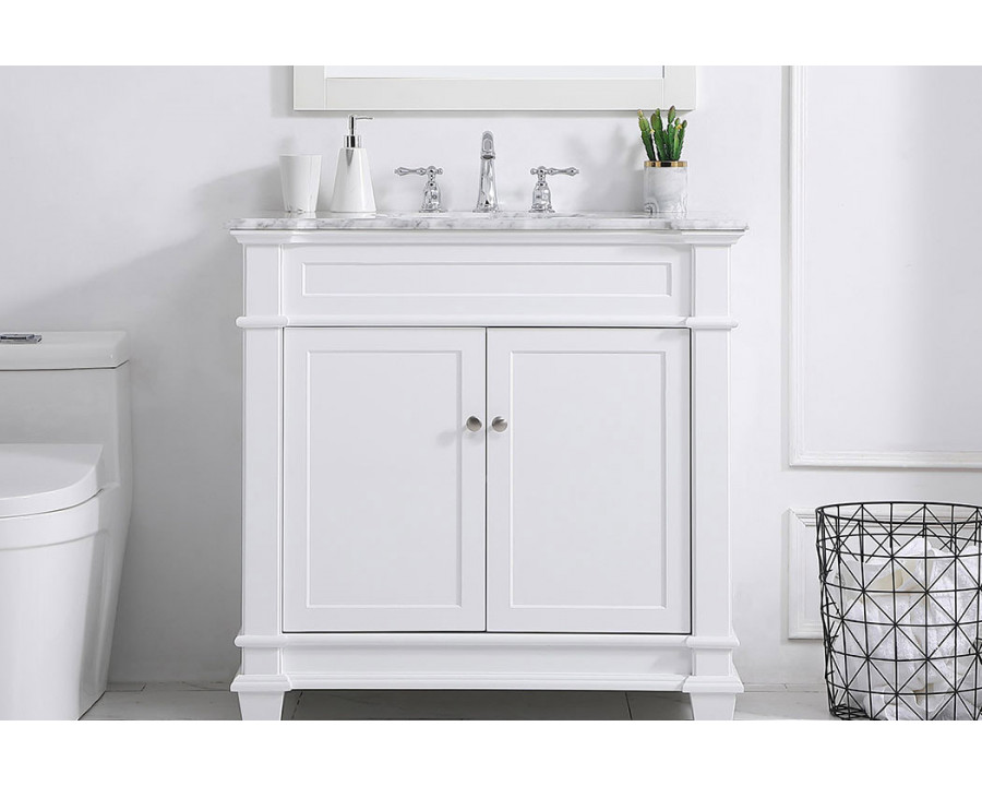 Elegant Bathroom Vanity - White, L 36" (VF50036WH)