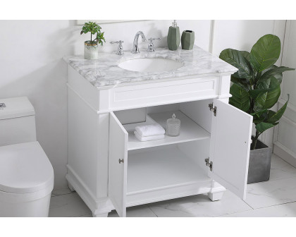 Elegant Bathroom Vanity - White, L 36" (VF50036WH)