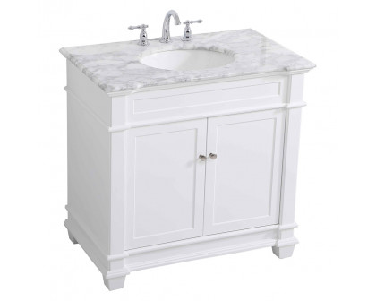 Elegant Bathroom Vanity - White, L 36" (VF50036WH)