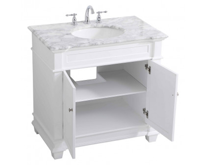 Elegant Bathroom Vanity - White, L 36" (VF50036WH)