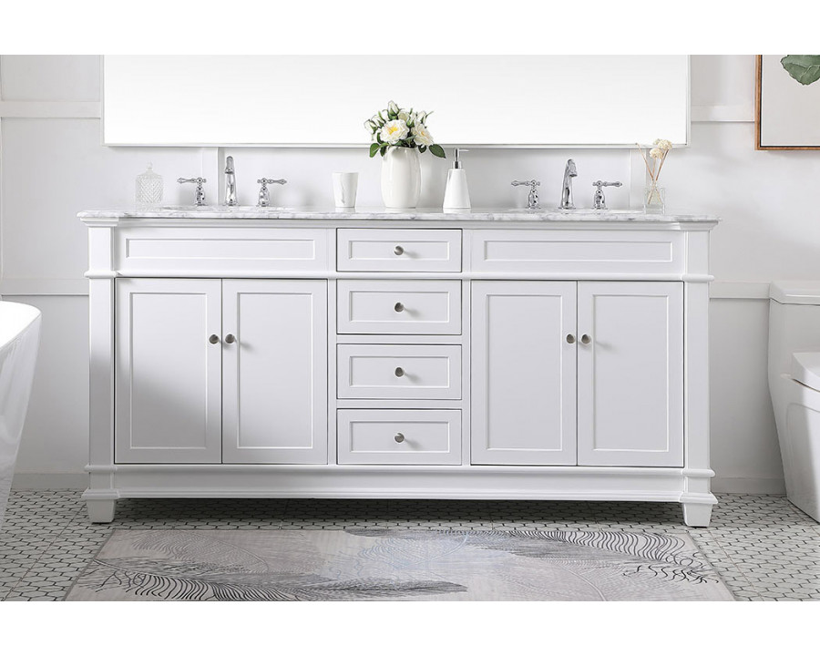 Elegant Bathroom Vanity - White (VF50072DWH)