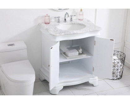 Elegant Bathroom Vanity - White, L 30" (VF52030WH)