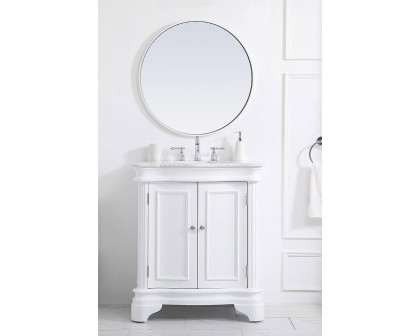 Elegant Bathroom Vanity - White, L 30" (VF52030WH)