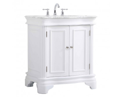 Elegant Bathroom Vanity - White, L 30" (VF52030WH)