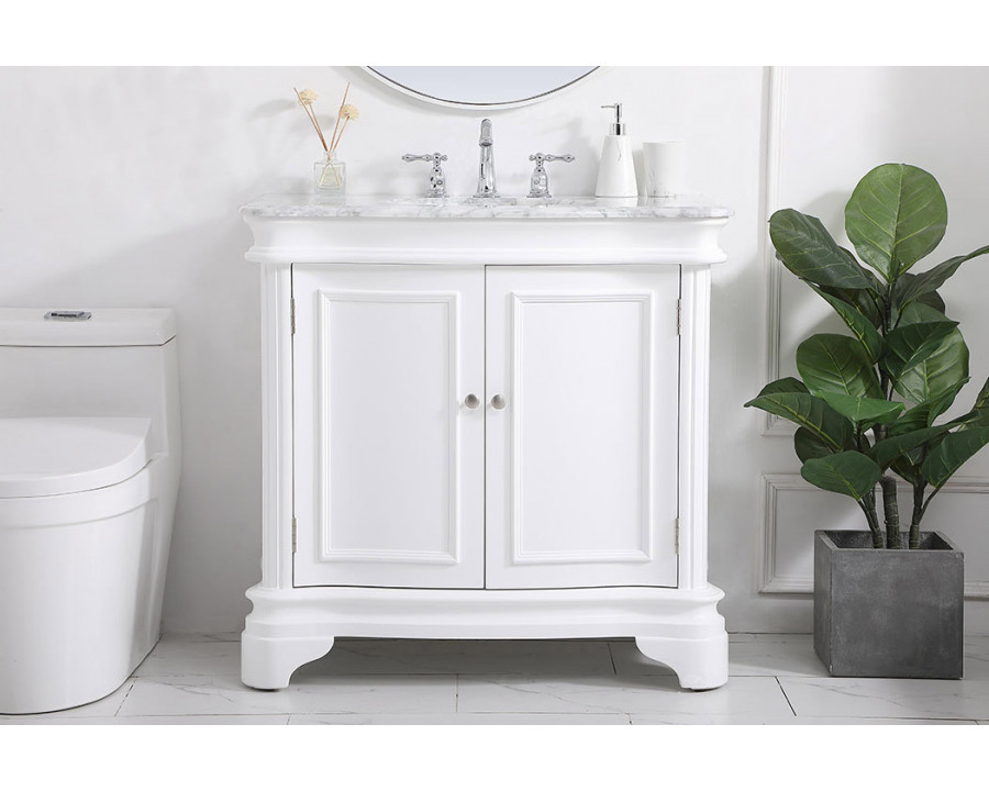 Elegant Bathroom Vanity - White, L 36" (VF52036WH)