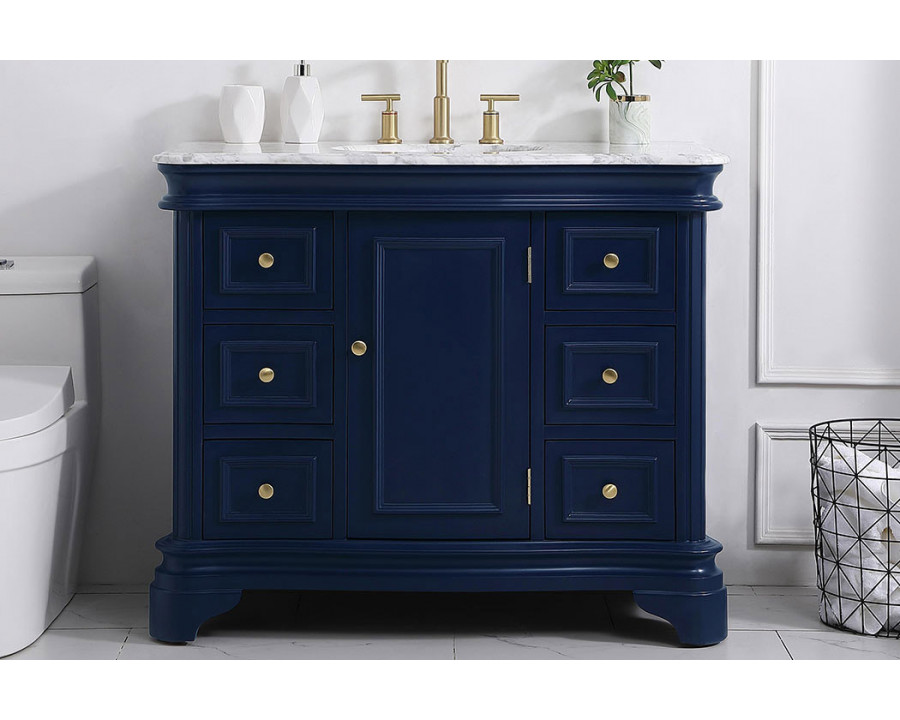 Elegant Bathroom Vanity - Blue, L 42" (VF52042BL)