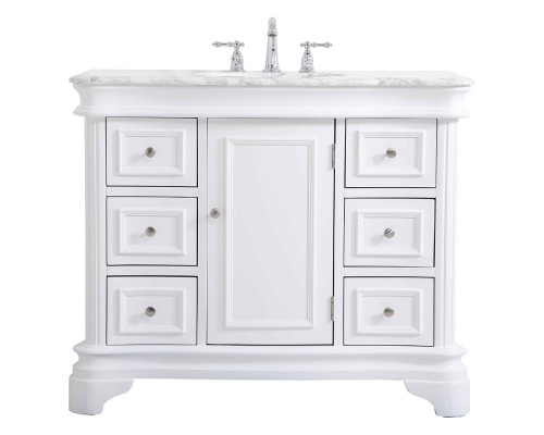 Elegant Bathroom Vanity - White, L 42" (VF52042WH)