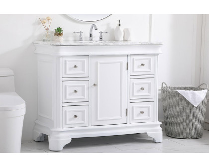 Elegant Bathroom Vanity - White, L 42" (VF52042WH)