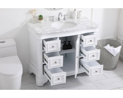 Elegant Bathroom Vanity - White, L 42" (VF52042WH)