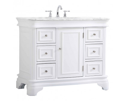 Elegant Bathroom Vanity - White, L 42" (VF52042WH)