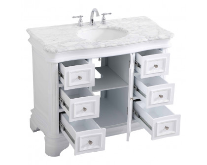 Elegant Bathroom Vanity - White, L 42" (VF52042WH)