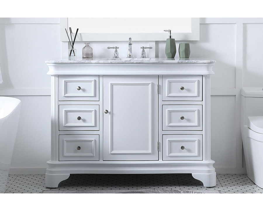 Elegant Bathroom Vanity - White, L 48" (VF52048WH)