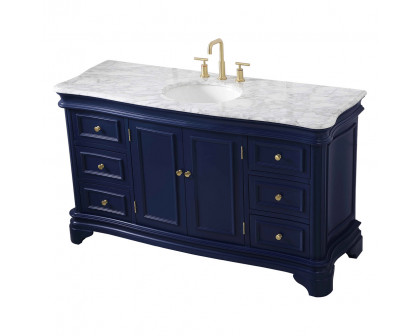 Elegant Single Bathroom Vanity - Blue (VF52060BL)