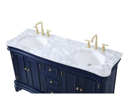 Elegant Double Bathroom Vanity - Blue (VF52060DBL)