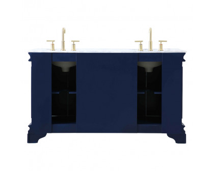 Elegant Double Bathroom Vanity - Blue (VF52060DBL)