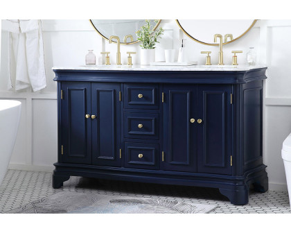 Elegant Double Bathroom Vanity - Blue (VF52060DBL)