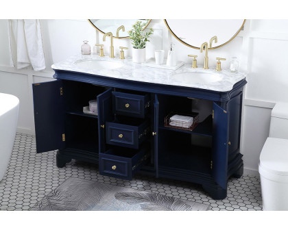 Elegant Double Bathroom Vanity - Blue (VF52060DBL)