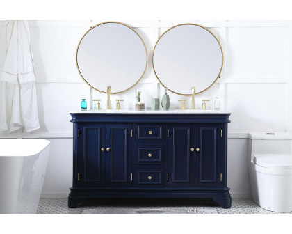 Elegant Double Bathroom Vanity - Blue (VF52060DBL)