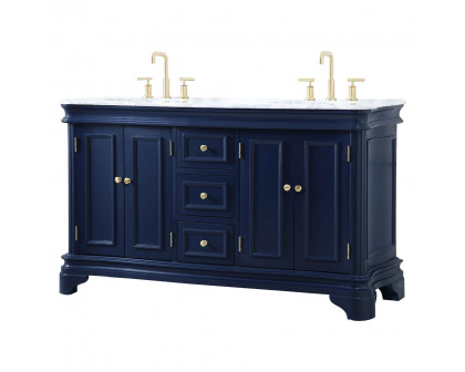 Elegant Double Bathroom Vanity - Blue (VF52060DBL)