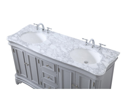 Elegant Double Bathroom Vanity - Gray (VF52060DGR)