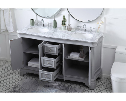 Elegant Double Bathroom Vanity - Gray (VF52060DGR)