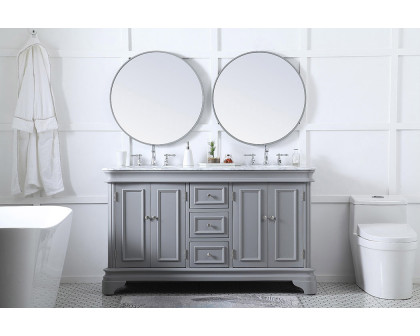 Elegant Double Bathroom Vanity - Gray (VF52060DGR)